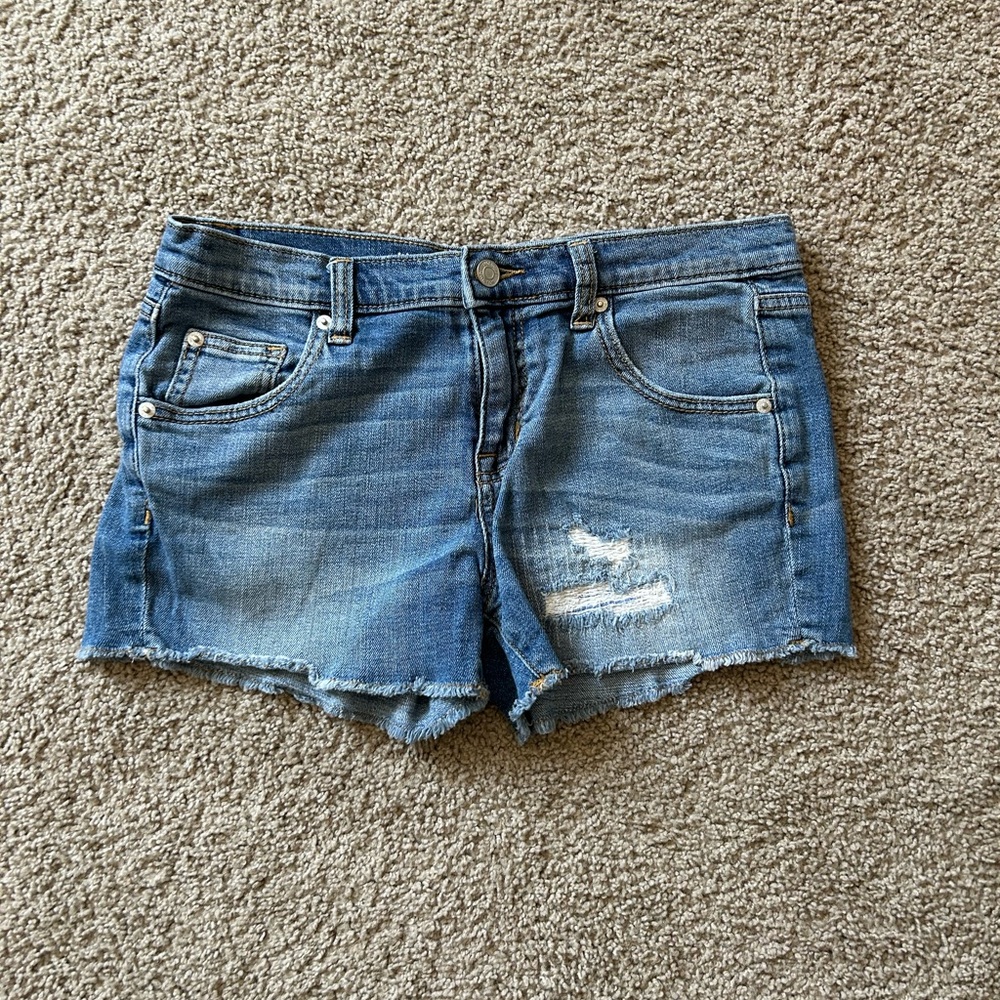 Distressed Denim Shorts